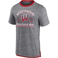 Men's Fanatics Heathered Gray Wisconsin Badgers Personal Record T-Shirt