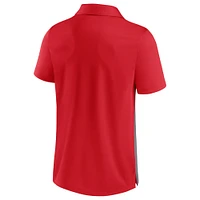 Men's Fanatics Red/Heathered Gray Wisconsin Badgers Split Block Color Polo