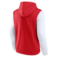 Men's Fanatics Red/White Wisconsin Badgers Outline Pullover Hoodie