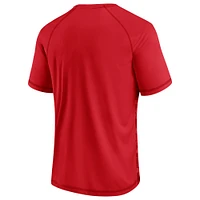 Men's Fanatics Red Wisconsin Badgers Arch Outline Raglan T-Shirt