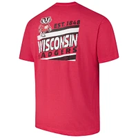 Men's Fanatics Red Wisconsin Badgers Big & Tall Ideal Faded T-Shirt