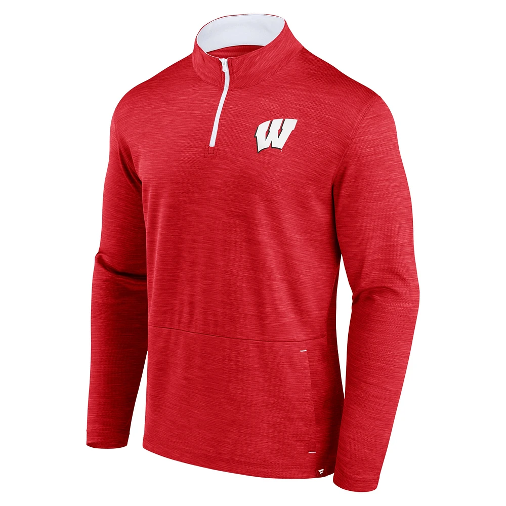 Men's Fanatics Red Wisconsin Badgers Classic Homefield Quarter-Zip Top