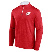 Men's Fanatics Red Wisconsin Badgers Classic Homefield Quarter-Zip Top