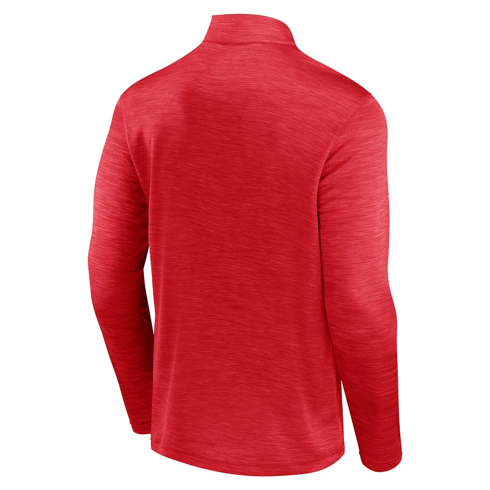 Men's Fanatics Red Wisconsin Badgers Classic Homefield Quarter-Zip Top