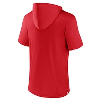 Men's Fanatics  Red Wisconsin Badgers Core Read Raglan Hoodie T-Shirt