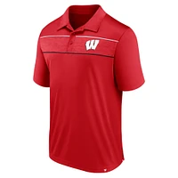 Men's Fanatics  Red Wisconsin Badgers Defender Polo