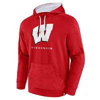 Men's Fanatics Red Wisconsin Badgers Defender Pullover Hoodie