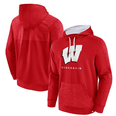Men's Fanatics Red Wisconsin Badgers Defender Pullover Hoodie