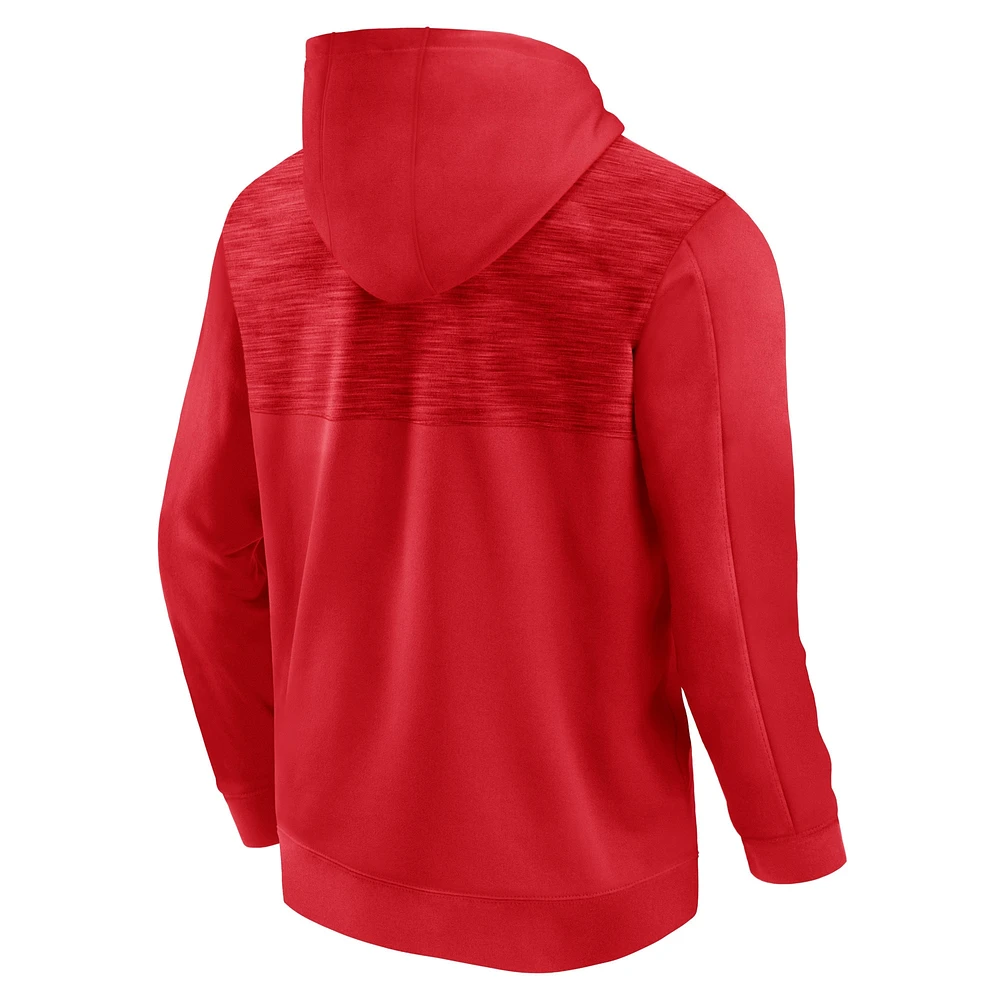 Sweat à capuche entièrement zippé Fanatics pour hommes, rouge, Wisconsin Badgers Power Index