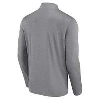 Men's Heather Gray Wisconsin Badgers Head to Quarter-Zip Top