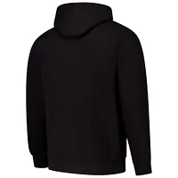 Men's League Collegiate Wear Black Wisconsin Badgers Arch Script Essential Fleece 2.0 Pullover Hoodie