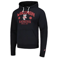 Men's League Collegiate Wear  Black Wisconsin Badgers Bendy Arch Essential Pullover Hoodie