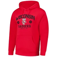 Men's League Collegiate Wear Red Wisconsin Badgers Bendy Arch Essential 2.0 Pullover Hoodie