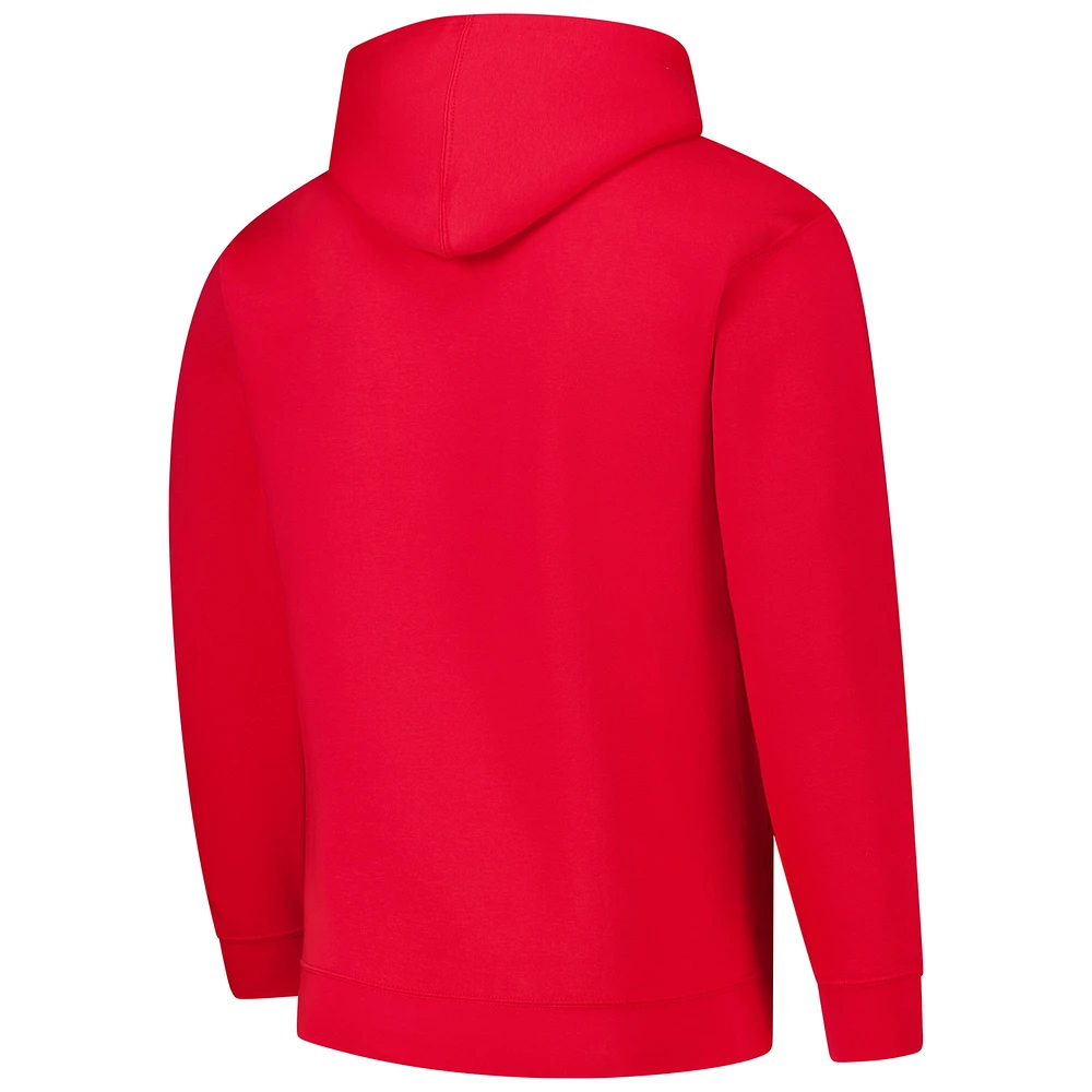 Men's League Collegiate Wear Red Wisconsin Badgers Bendy Arch Essential 2.0 Pullover Hoodie