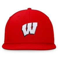 Men's Top of the World Red Wisconsin Badgers Fundamental Snapback Hat