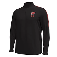 Men's Under Armour Black Wisconsin Badgers Playoff Performance Quarter-Zip Jacket
