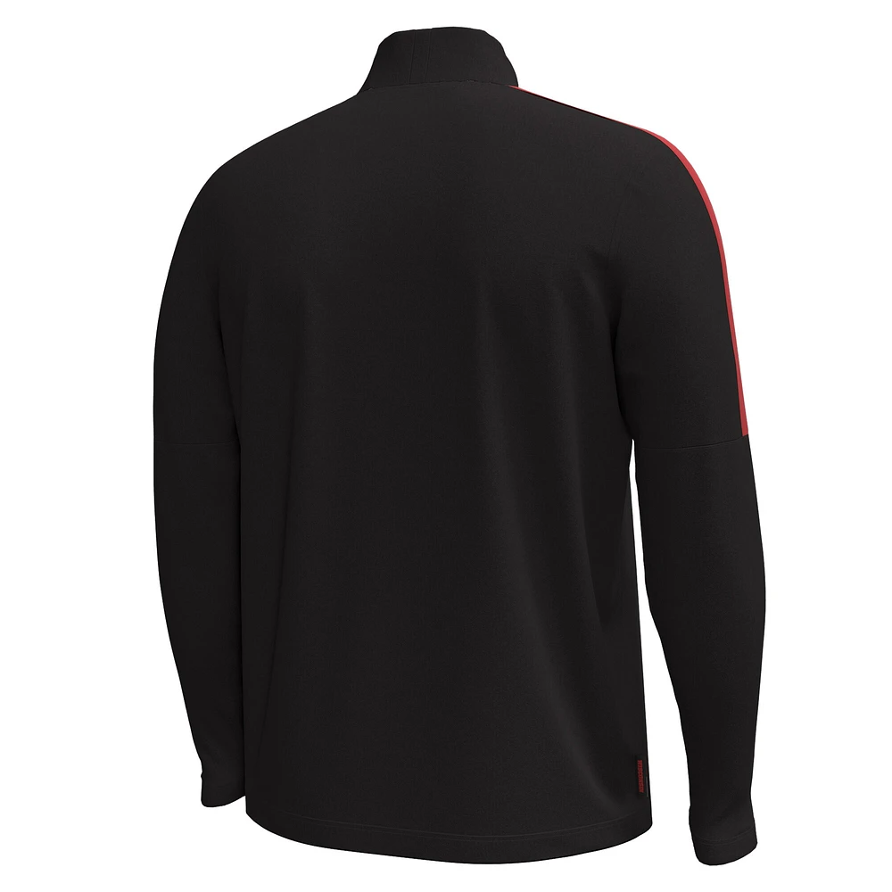 Men's Under Armour Black Wisconsin Badgers Playoff Performance Quarter-Zip Jacket