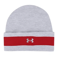 Men's Under Armour  Gray Wisconsin Badgers Jacquard Cuffed Knit Hat
