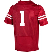 Men's Under Armour #1 Red Wisconsin Badgers Replica Football Jersey