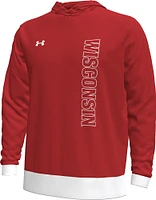 Men's Under Armour Red Wisconsin Badgers 2024 On-Court Shootaround Long Sleeve Hoodie T-Shirt