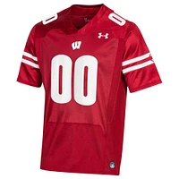 Men's Under Armour  Red Wisconsin Badgers Custom Jersey
