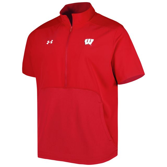 Under Armour Wisconsin Badgers Motivate 2.0 Veste à demi-fermeture éclair rouge pour homme