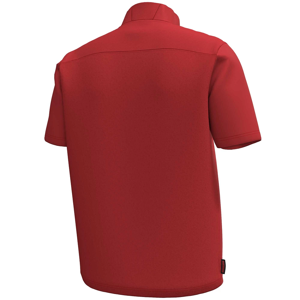 Men's Under Armour Red Wisconsin Badgers Motivate Quarter-Zip Short Sleeve Top