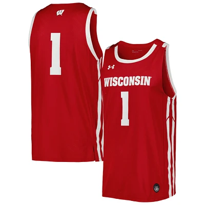 Maillot de basket-ball réplique Under Armour Wisconsin Badgers pour homme, rouge