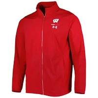 Men's Under Armour Red Wisconsin Badgers Squad 3.0 Full-Zip Jacket
