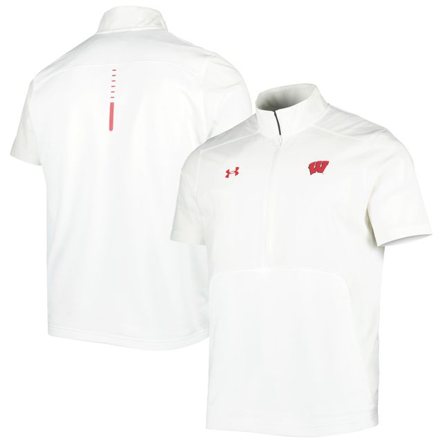 Under Armour Wisconsin Badgers Motivate 2.0 Veste à demi-fermeture éclair pour homme Blanc