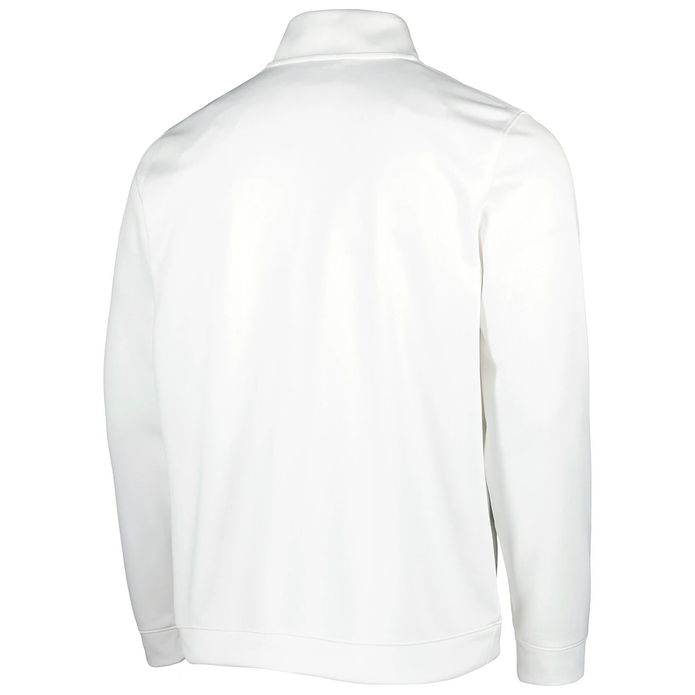 Men's Under Armour White Wisconsin Badgers Universal Mock Neck Half-Zip Jacket