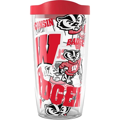 Blaireaux de Tervis Wisconsin 16 oz. Gobelet Allover Classic