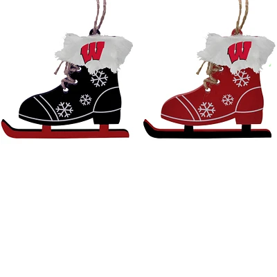 The Memory Company Wisconsin Badgers Lot de deux décorations pour patins à glace