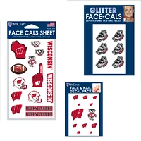 Ensemble de tatouages ​​sans eau WinCraft Wisconsin Badgers 4" x 7"
