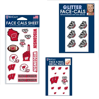 Ensemble de tatouages ​​sans eau WinCraft Wisconsin Badgers 4" x 7"