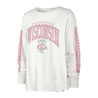 Women's '47 Cream Wisconsin Badgers Statement SOA 3-Hit Long Sleeve T-Shirt