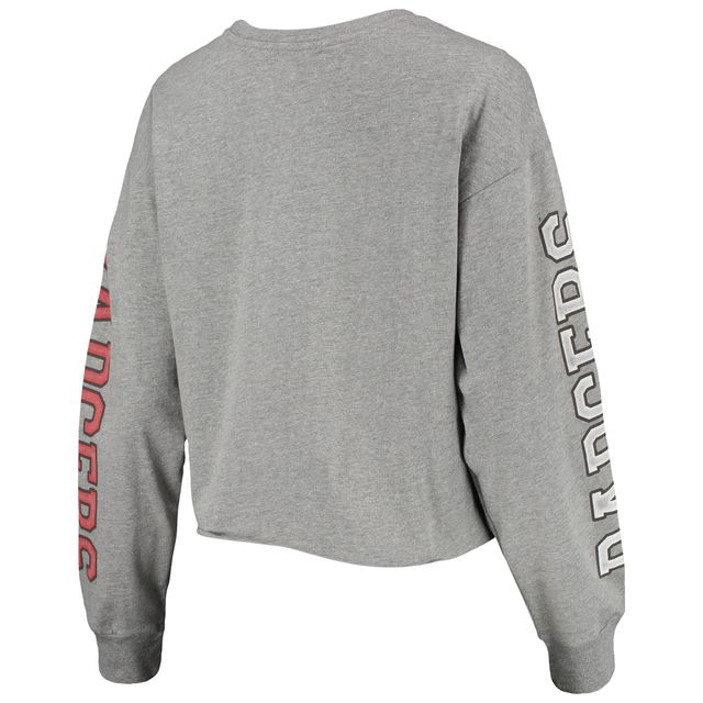 T-shirt court à manches longues Ultra Max Parkway '47 Heathered Grey Wisconsin Badgers pour femme