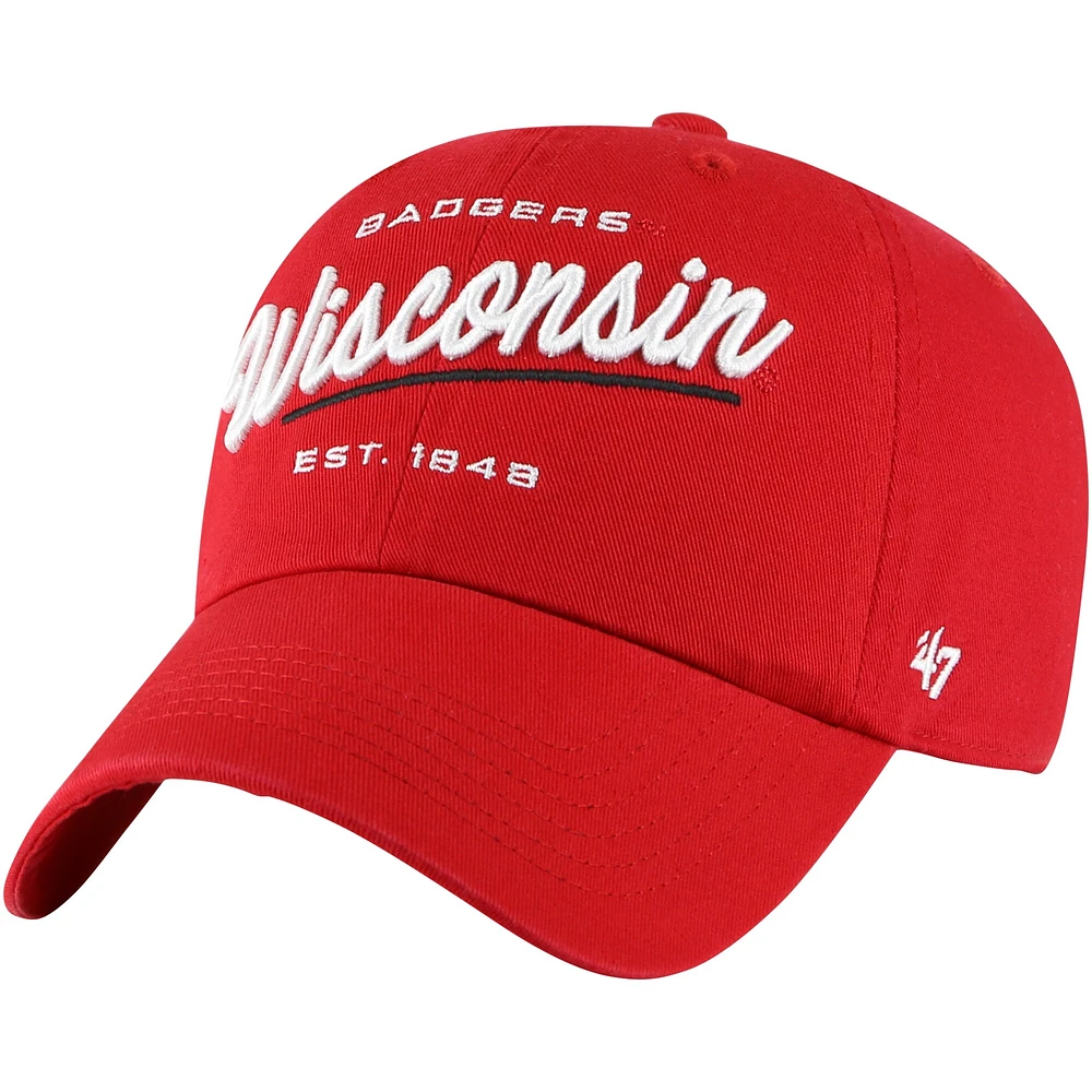 Women's '47 Red Wisconsin Badgers Sidney Clean Up Adjustable Hat