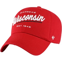 Women's '47 Red Wisconsin Badgers Sidney Clean Up Adjustable Hat