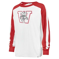 Women's '47 White Wisconsin Badgers Premier Caribou Long Sleeve T-Shirt