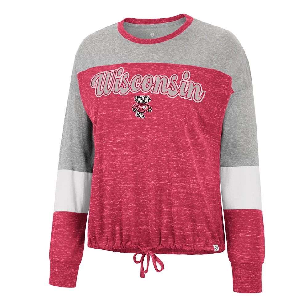 Women's Colosseum Red Wisconsin Badgers Joanna Tie Front Long Sleeve T-Shirt