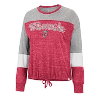 Women's Colosseum Red Wisconsin Badgers Joanna Tie Front Long Sleeve T-Shirt