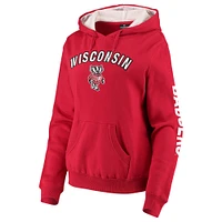 Women's Colosseum Red Wisconsin Badgers Loud and Proud Pullover Hoodie
