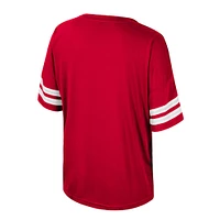 Women's Colosseum  Red Wisconsin Badgers Treasure Oversized Sequin T-Shirt