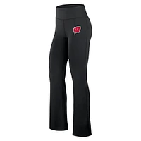 Women's Fanatics Black Wisconsin Badgers Training Camp Maxed Out Flare Leggings