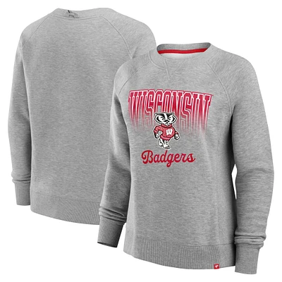 Sweat-shirt en polaire pour femme Fanatics Heather Gray du camp d'entraînement des Wisconsin Badgers Hit Hard