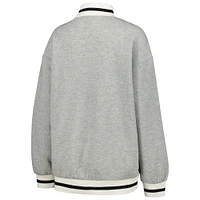 Women's Gameday Couture Ash Wisconsin Badgers It To Win Sporty Mock Neck Pullover Sweatshirt