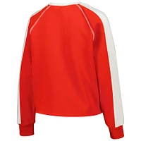Women's Gameday Couture Red Wisconsin Badgers Blindside Raglan Cropped Pullover Sweatshirt