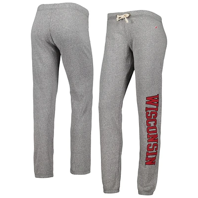 Pantalon de jogging à trois mélanges pour femme League Collegiate Wear Heather Grey Wisconsin Badgers Victory Springs