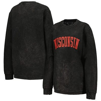 Sweat-shirt Pressbox Wisconsin Badgers Comfy Cord Vintage Wash Basic Arch pour femme